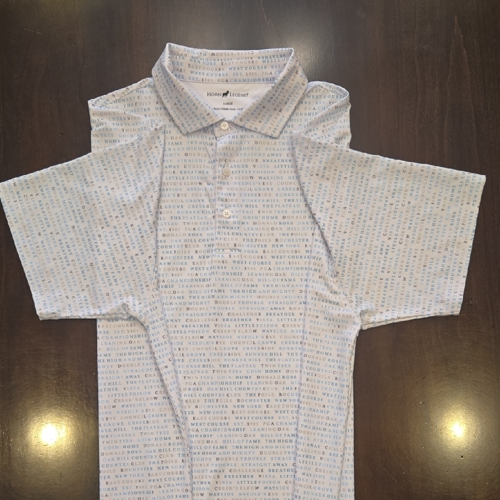 Horn Legend Lg Bamboo Charcoal Luxury Golf Polo Elevated Comfort Bougie Casual - Picture 7 of 13